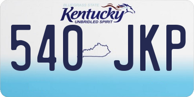 KY license plate 540JKP