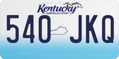KY license plate 540JKQ