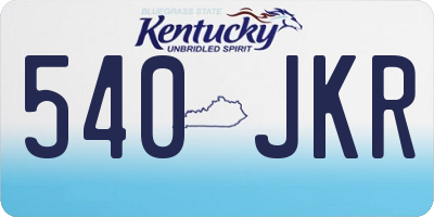 KY license plate 540JKR