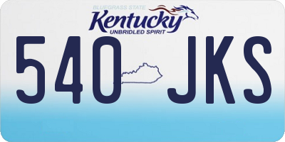 KY license plate 540JKS