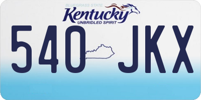 KY license plate 540JKX