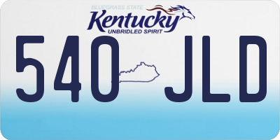 KY license plate 540JLD