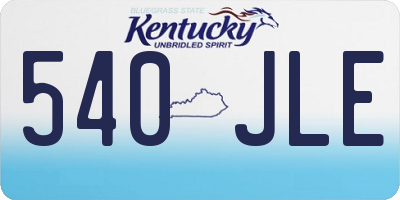 KY license plate 540JLE