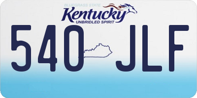 KY license plate 540JLF