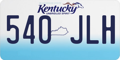 KY license plate 540JLH