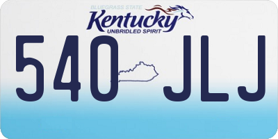 KY license plate 540JLJ