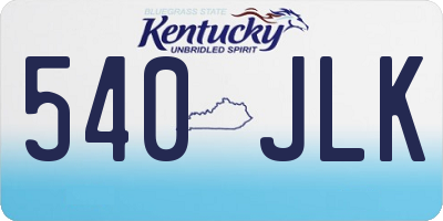 KY license plate 540JLK