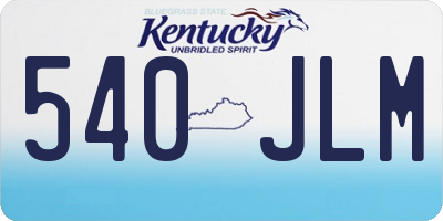 KY license plate 540JLM