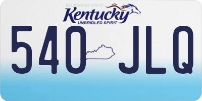 KY license plate 540JLQ