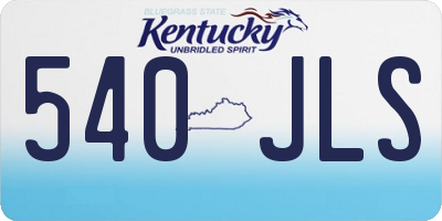 KY license plate 540JLS