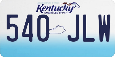 KY license plate 540JLW
