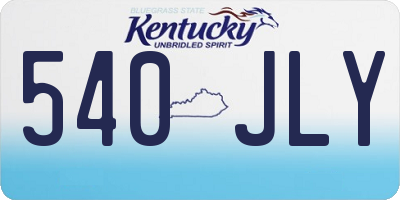 KY license plate 540JLY