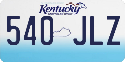 KY license plate 540JLZ