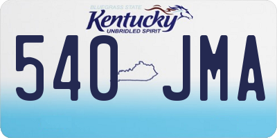 KY license plate 540JMA