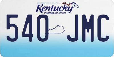 KY license plate 540JMC