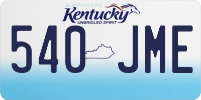 KY license plate 540JME