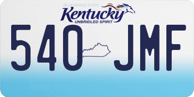 KY license plate 540JMF