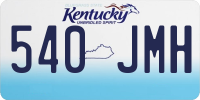 KY license plate 540JMH