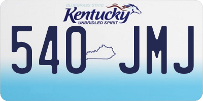 KY license plate 540JMJ