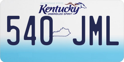 KY license plate 540JML