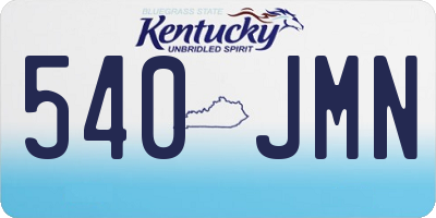 KY license plate 540JMN