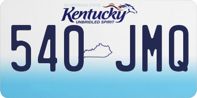 KY license plate 540JMQ