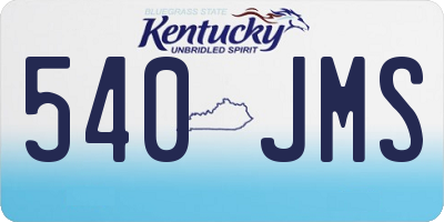 KY license plate 540JMS