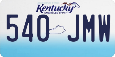 KY license plate 540JMW