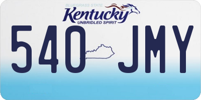 KY license plate 540JMY