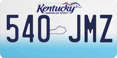 KY license plate 540JMZ