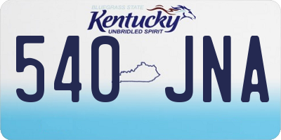 KY license plate 540JNA