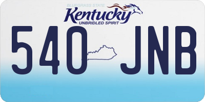 KY license plate 540JNB