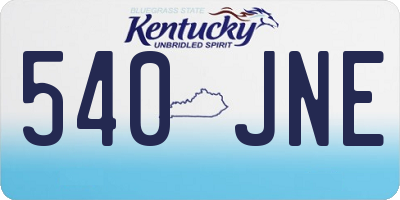 KY license plate 540JNE