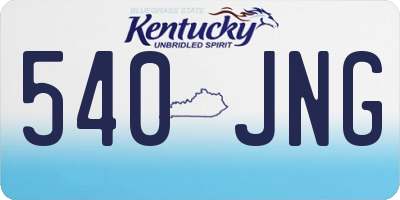 KY license plate 540JNG