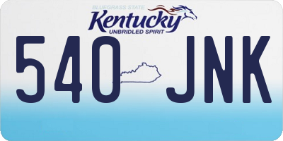 KY license plate 540JNK