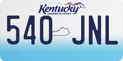 KY license plate 540JNL