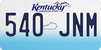KY license plate 540JNM