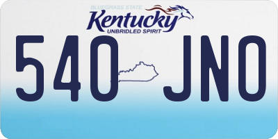 KY license plate 540JNO
