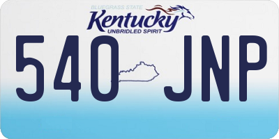 KY license plate 540JNP