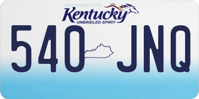 KY license plate 540JNQ