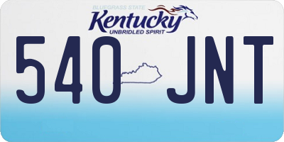 KY license plate 540JNT