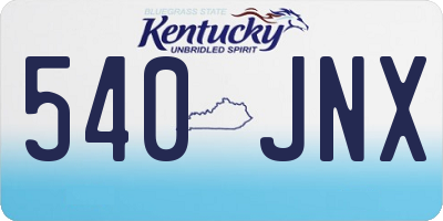 KY license plate 540JNX