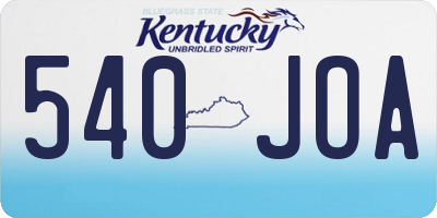 KY license plate 540JOA