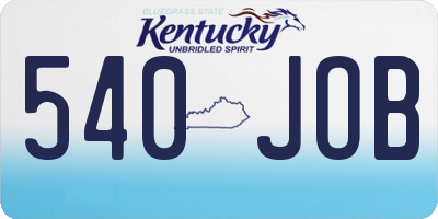 KY license plate 540JOB