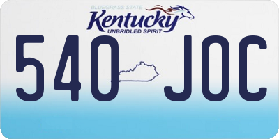 KY license plate 540JOC