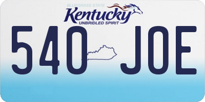 KY license plate 540JOE