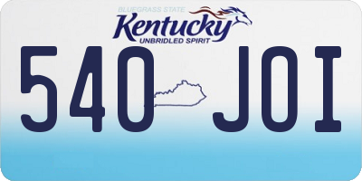KY license plate 540JOI