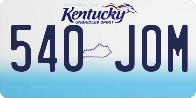 KY license plate 540JOM