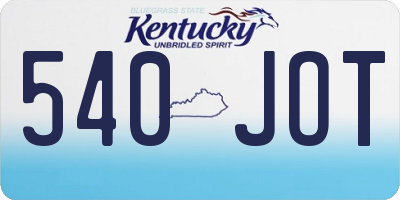 KY license plate 540JOT