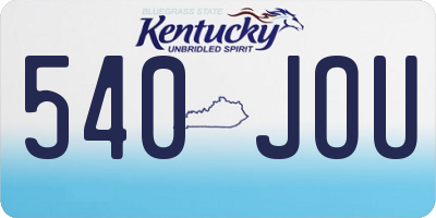 KY license plate 540JOU